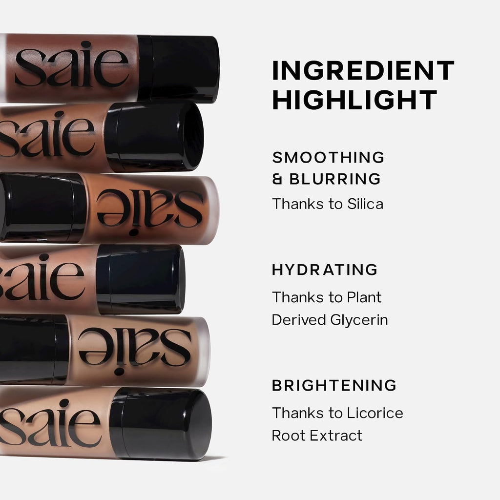 Saie Dew Bronze - Hydrating Liquid Bronzer Stick For a Sun Kissed Glow - Liquid Contour Stick Infused with Nourishing Skin Care Ingredients - Sculpted Face Makeup Essential - Spritz (0.4 oz)