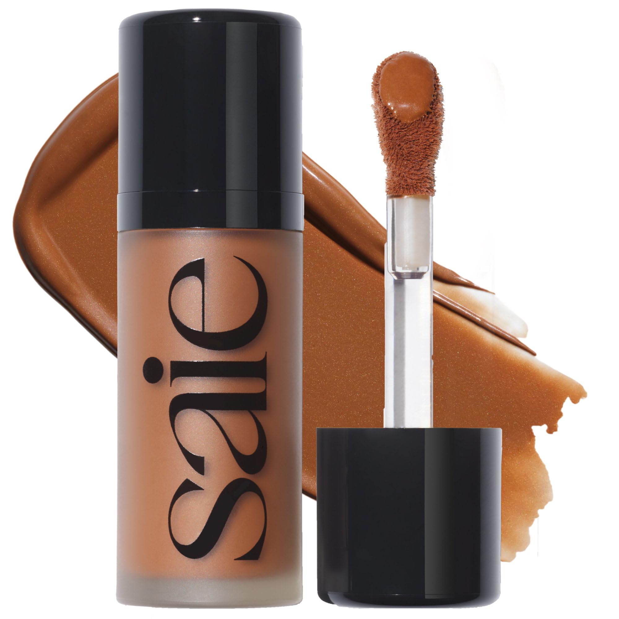 Saie Dew Bronze - Hydrating Liquid Bronzer Stick For a Sun Kissed Glow - Liquid Contour Stick Infused with Nourishing Skin Care Ingredients - Sculpted Face Makeup Essential - Spritz (0.4 oz)