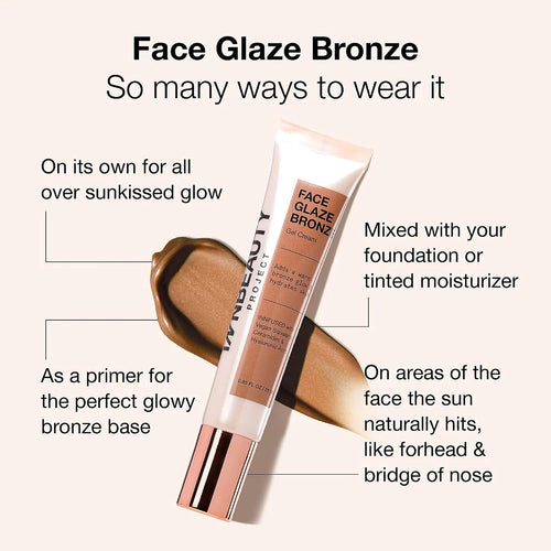 INNBEAUTY Project Face Glaze, Bronze Highlighting Cream, Skin Barrier Protect & Glow Moisturizer with Ceramides & Hydrating Actives, 0.85 OZ (25ml)