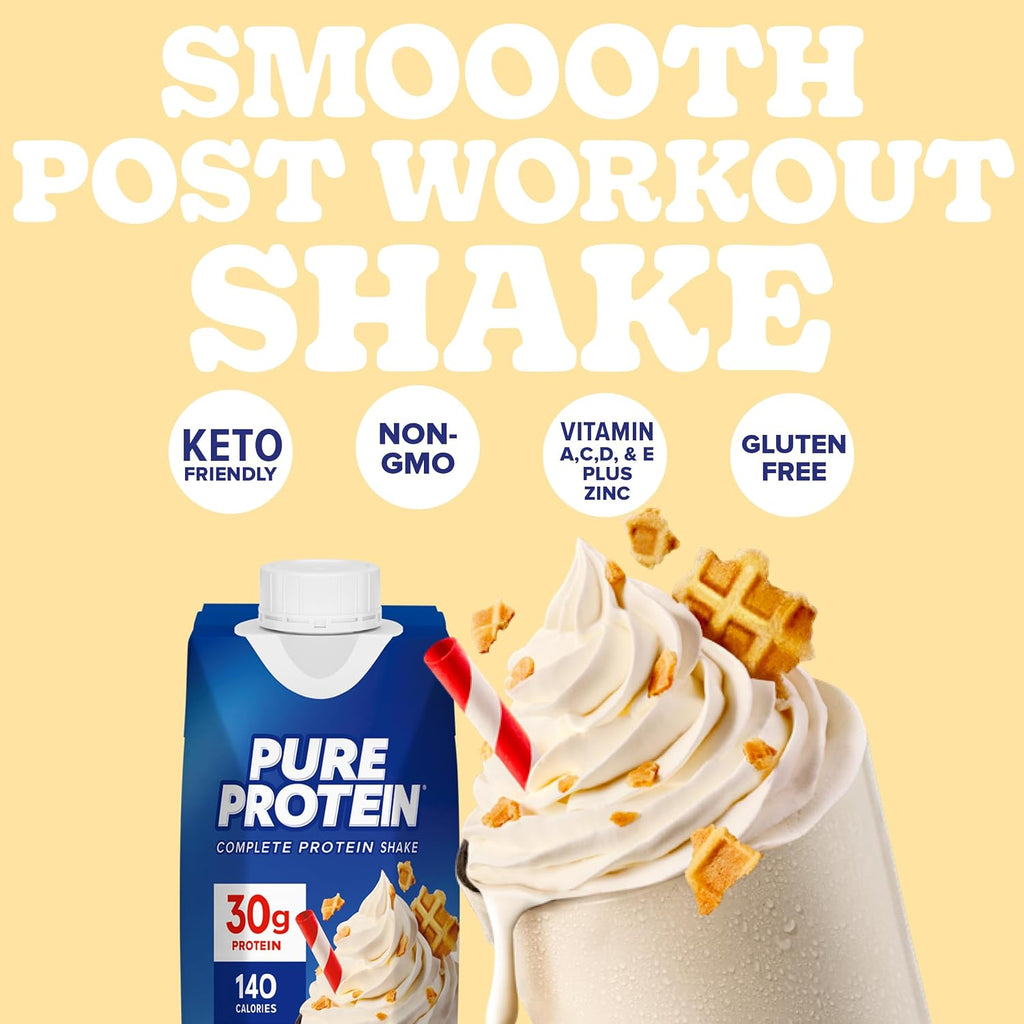 Pure Protein Vanilla Protein Shake, 30g Complete Protein, 12 Ct