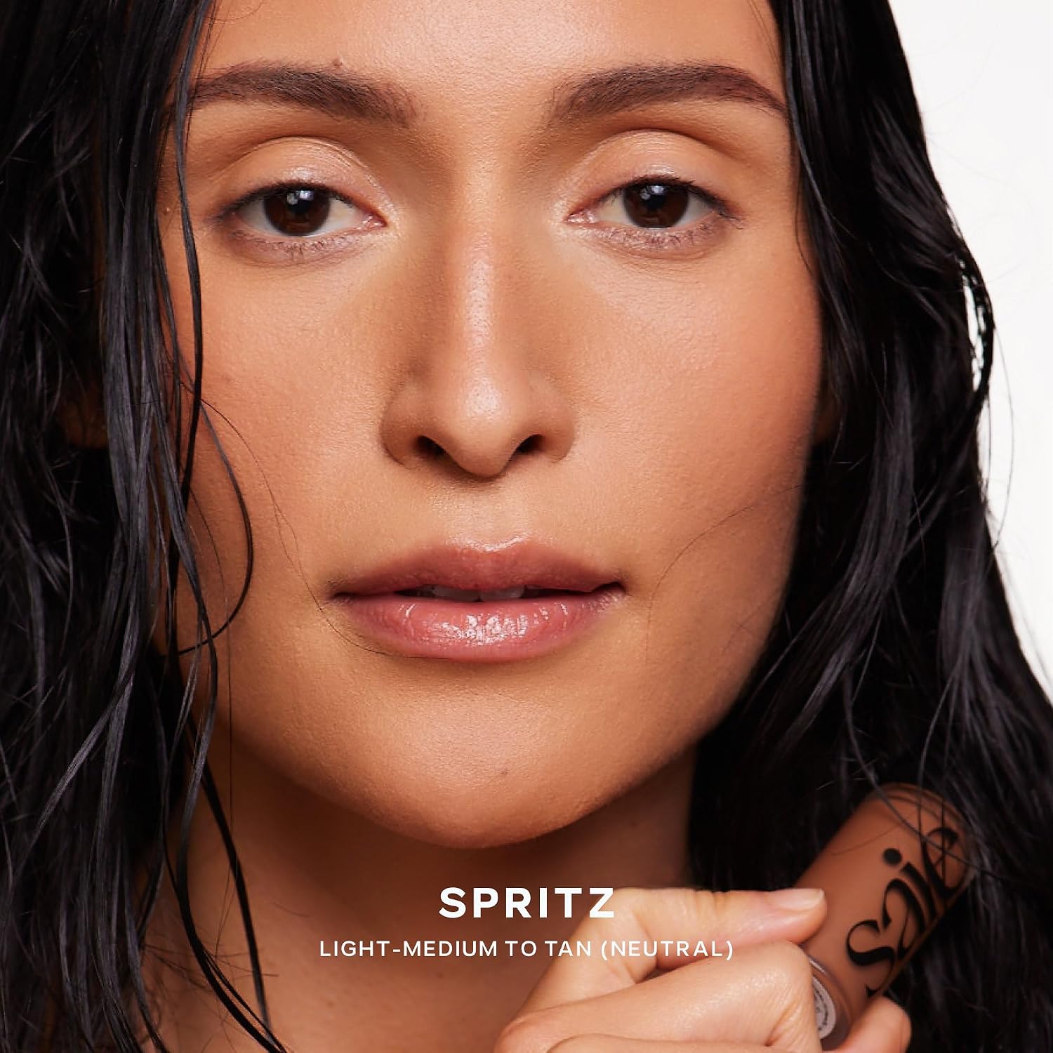 Saie Dew Bronze - Hydrating Liquid Bronzer Stick For a Sun Kissed Glow - Liquid Contour Stick Infused with Nourishing Skin Care Ingredients - Sculpted Face Makeup Essential - Spritz (0.4 oz)