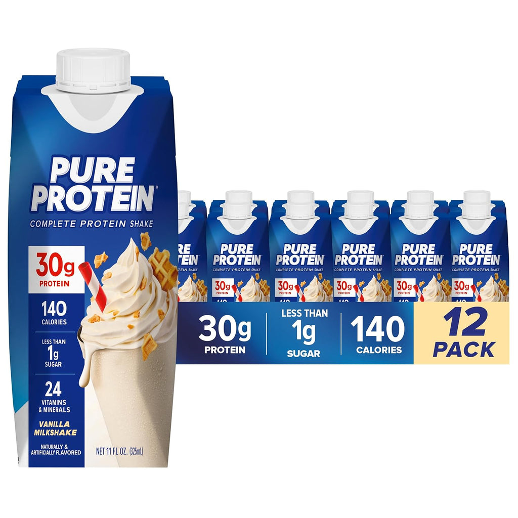 Pure Protein Vanilla Protein Shake, 30g Complete Protein, 12 Ct